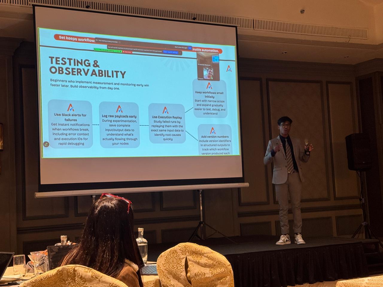 Deepankar Bhadrasen presenting at an enterprise event